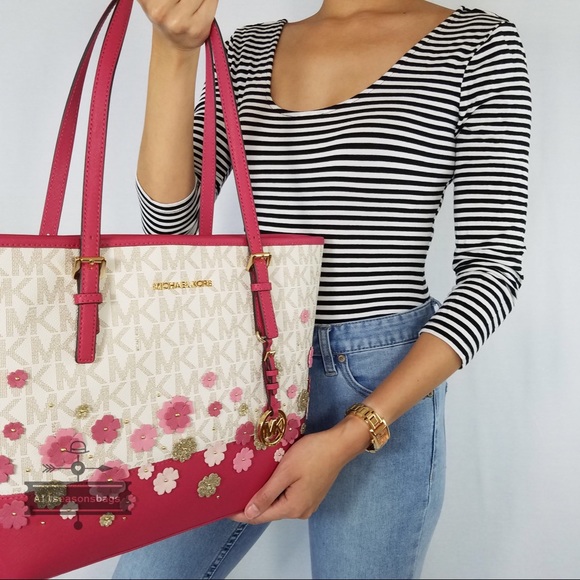 Michael Kors floral Jet set Carryall medium tote - Picture 3 of 8